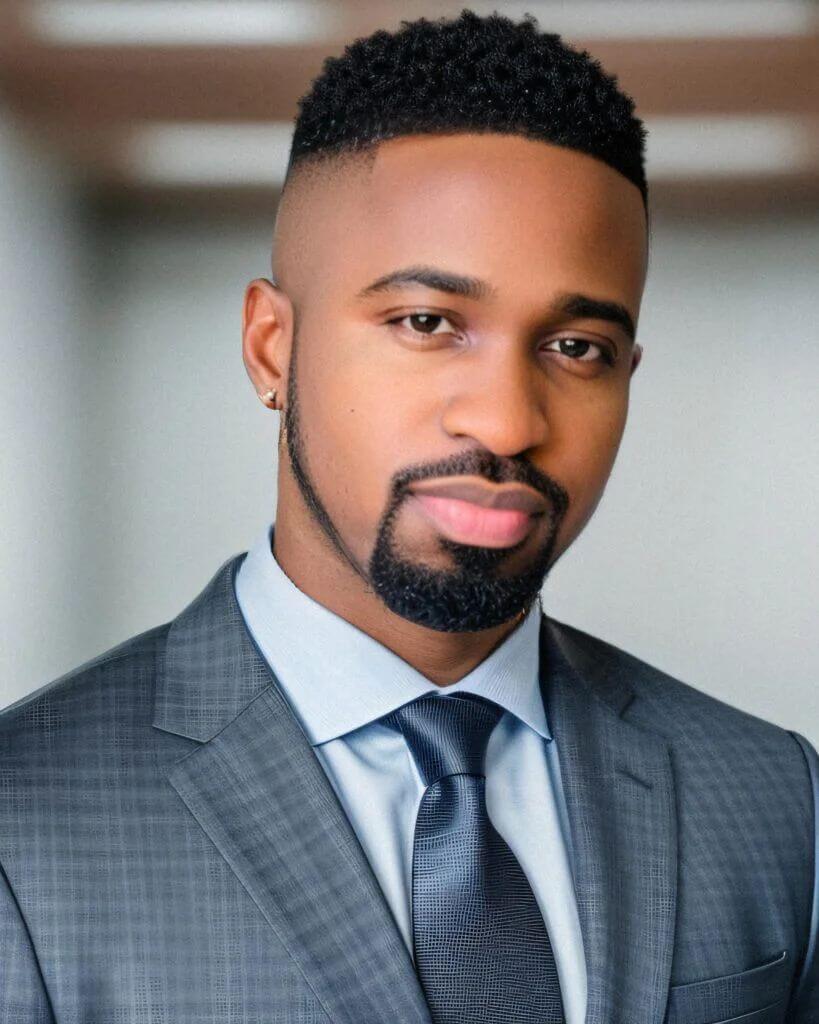 man dark grey suit headshot