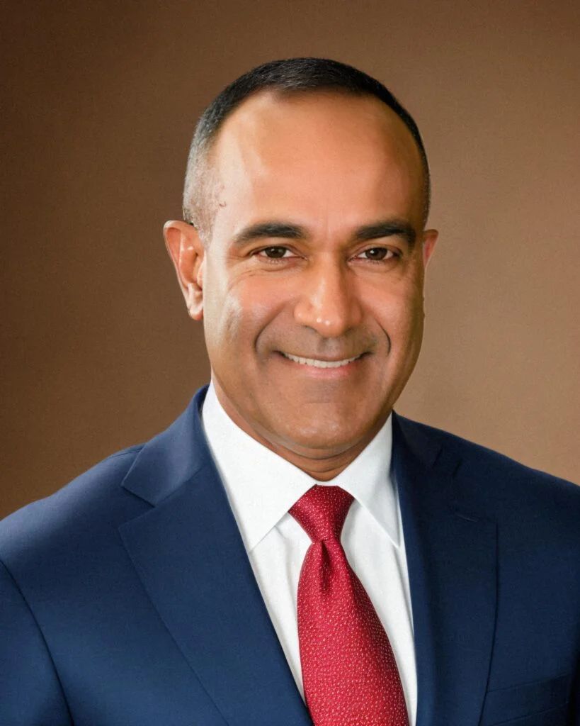 male headshot brown background